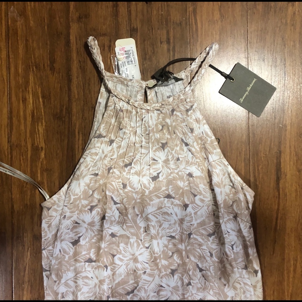 TOMMY BAHAMA FLOWY PATTERNED DRESS HIGH NECK